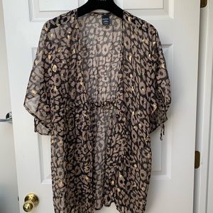 Metallic Leopard Print Cover-Up